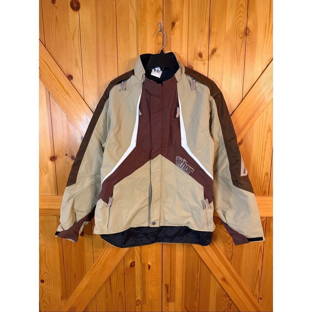 Thor Series 2007 Motocross Motorbike Ride Jacket Tan Brown Mens XL (6318)